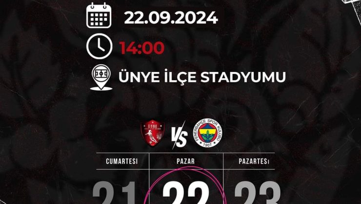 Fenerbahçe Kadın Futbol Kulübü Hafta Sonu Ünye Sahasında Olacak