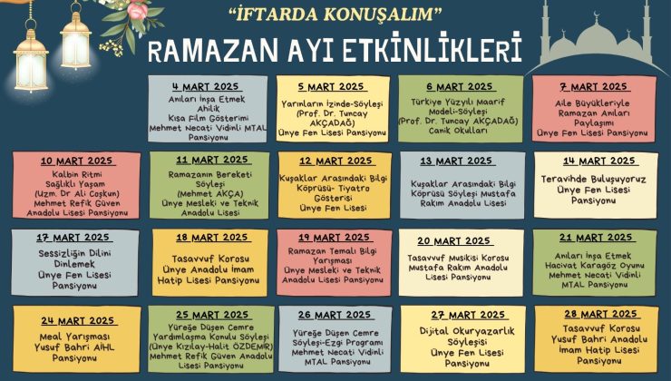 Pansiyonlu Okullarda Ramazan Etkinlikleri