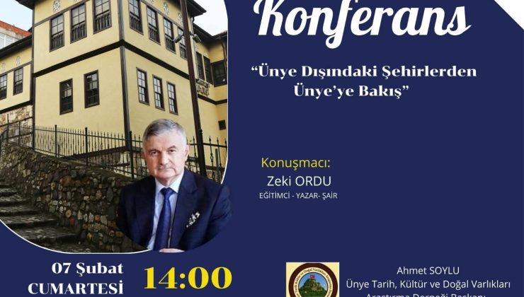 Yazarımız Zeki ORDU’dan Konferans; “Ünye Dışından Ünye’ye Bakış”