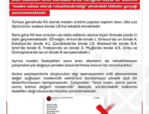 İletişim Başkanlığı; “Madencilik Sektörünü Karalamaya Yönelik Açık Bir Dezenformasyon Kampanyasıdır.”
