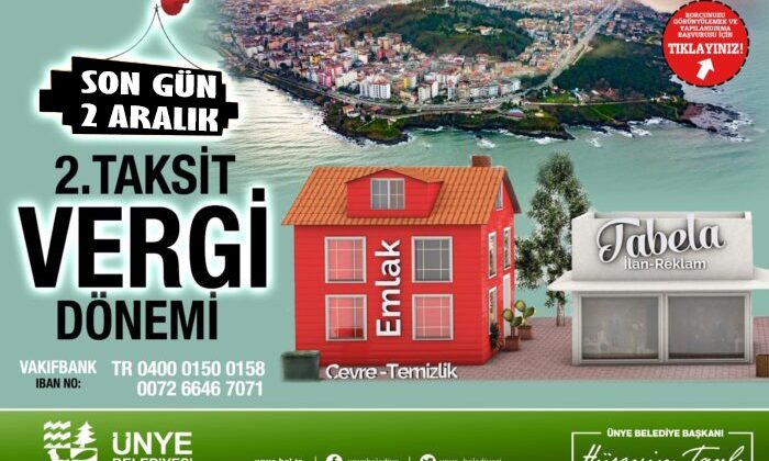 Ünye Belediyesi’nden yapılan Önemli Hatırlatma..