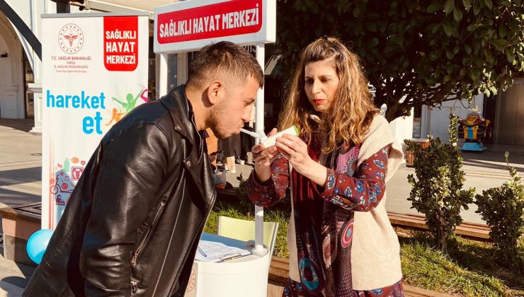 Ünye İlçe Sağlık Müdürlüğü KOAH Gününde Karbonmonoksit Ölçümü Yaptı
