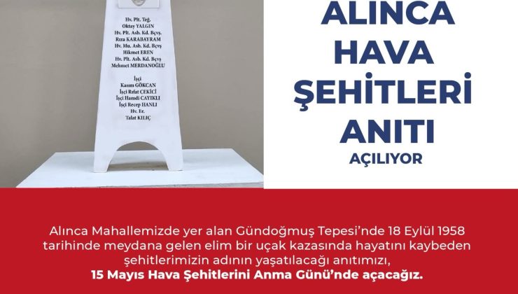 Alınca Hava Şehitleri Anıtı Yakında Açılıyor!